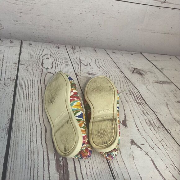 Sperry‎ Top Sider Shoes Womens 7.5 Beaded Fabric Rainbow Core Colors Loafers - Picture 7 of 8